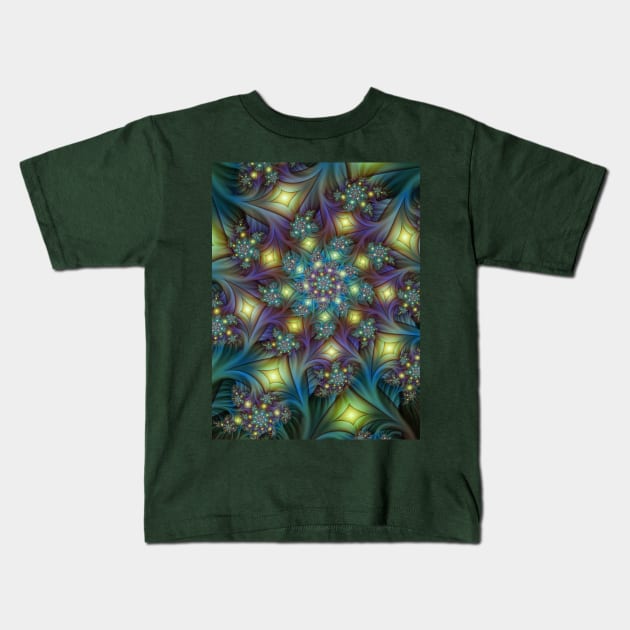 Illuminated, Modern Colorful Fractal Pattern Kids T-Shirt by Gabiw_Art